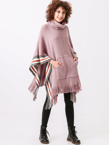 Oversized Pocket Pullover Poncho